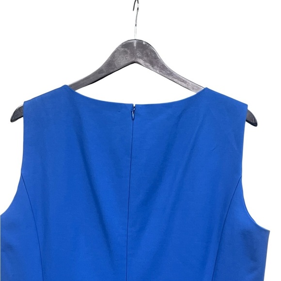 Lafayette 148 blue cotton blend sleeveless sheath dress office professional - Picture 5 of 12
